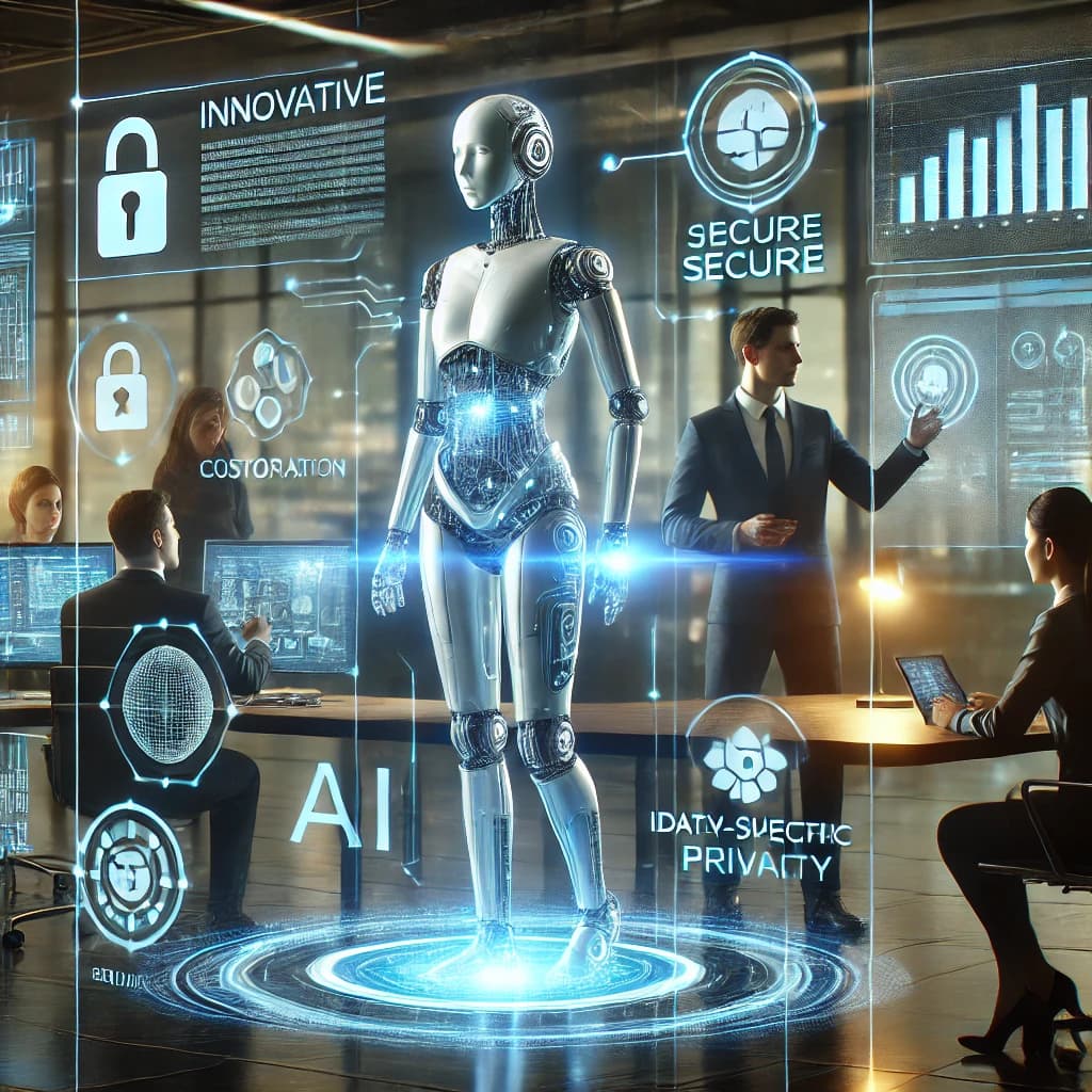 AI Assistant in futuristic office